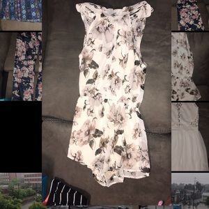 High Neck Floral Romper